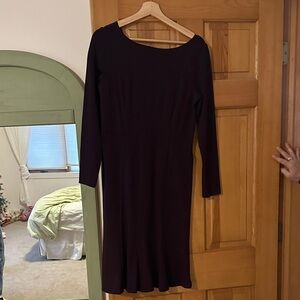Ann Taylor Deep Purple Long Sleeve Dress